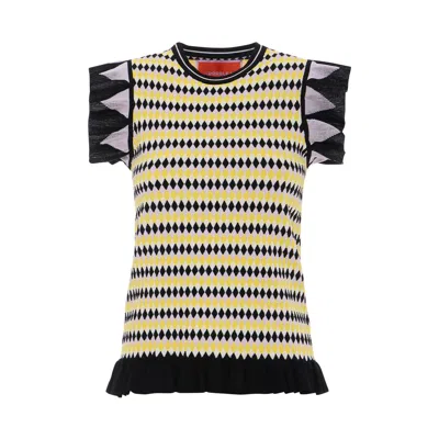La Doublej Checkers Top In Multi