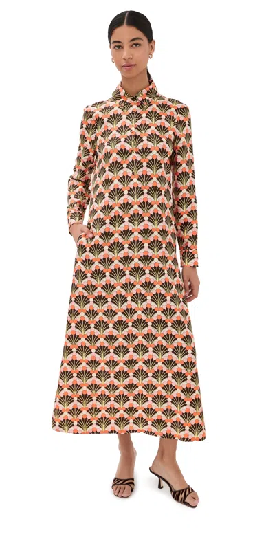 La Doublej Chemise Silk Swing Dress Florette Fan