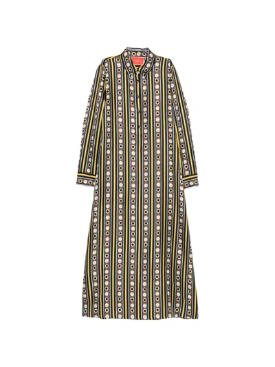 La Doublej Chemise Printed Silk-twill Maxi Dress In Multi