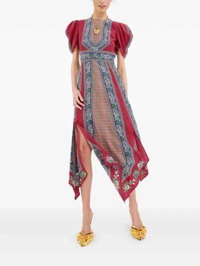 La Doublej Cherie Scarf Dress In Red In Brown