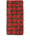 La Doublej Cherries Verde Set Of Two Napkins In Grün