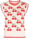La Doublej Cherry Vest In White