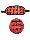 La Doublej Cherry-print Face Mask In Black