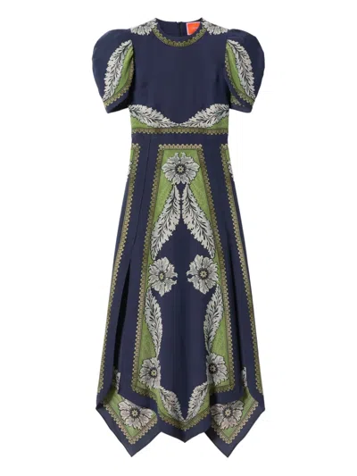 La Doublej Cherry Puff-sleeve Dress In Multi