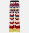 La Doublej Chevron Crochet Cotton Wide-leg Pants