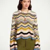 La Doublej Chevron-pattern Cropped Sweater In Multi