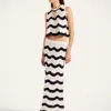 La Doublej Wave-pattern Knitted Skirt