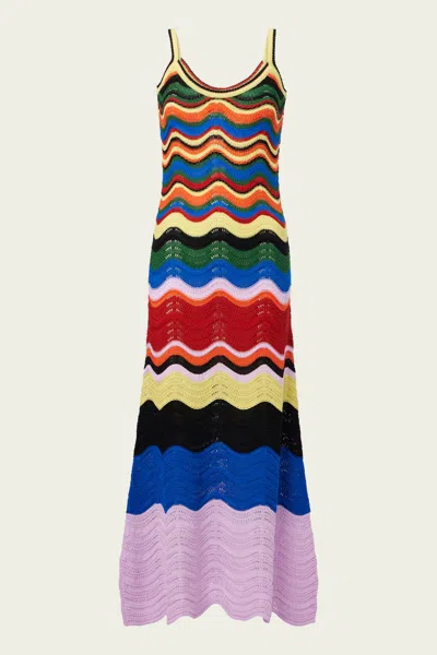 La Doublej Chevron Sundress In Multicolor Lilac