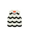 La Doublej Chevron Cotton Crochet Crop Top In White