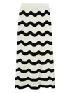 La Doublej Chevron-wave Maxi Skirt In Black