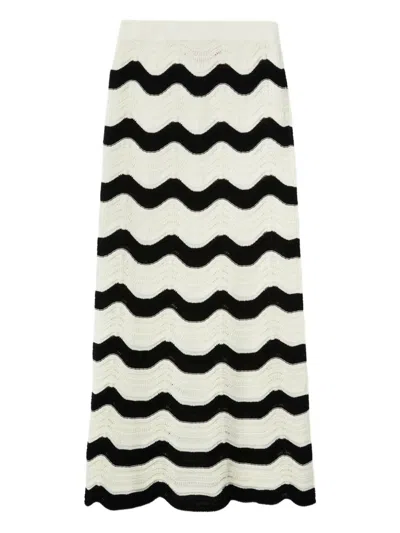 La Doublej Chevron-wave Maxi Skirt