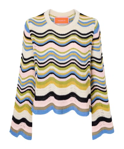 LA DOUBLEJ LA DOUBLEJ WAVY KNIT KNITTED TOP