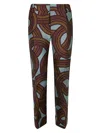 La Doublej La Double J Hendrix Jacquard Flared-leg Trousers In Brown