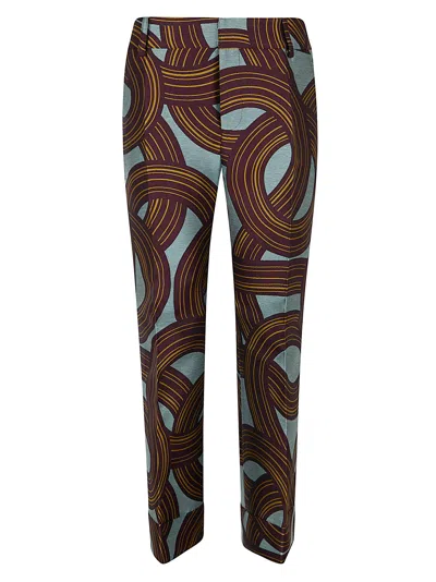 La Doublej Hendrix Cropped Jacquard Straight-leg Pants In Multi