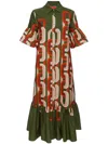 La Doublej Choux Midi Dress In Green
