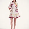 La Doublej Choux Floral Cotton Poplin Shirt Dress In Corsage Placée Ivory