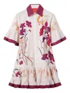 La Doublej Choux Floral Cotton Poplin Shirt Dress In Multi