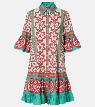 La Doublej Choux Printed Cotton Poplin Shirt Dress In Multi