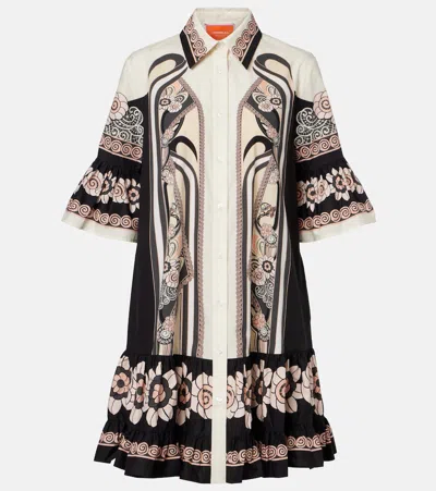 La Doublej Choux Printed Cotton Poplin Shirt Dress In Multi
