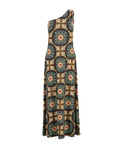 LA DOUBLEJ CLINGY ROY ONE-SHOULDER MAXI  DRESS