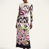 La Doublej Clingy Swing Printed Satin Midi Dress