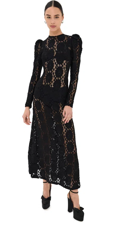 La Doublej Clingy Swing Dress Solid In Solid Black