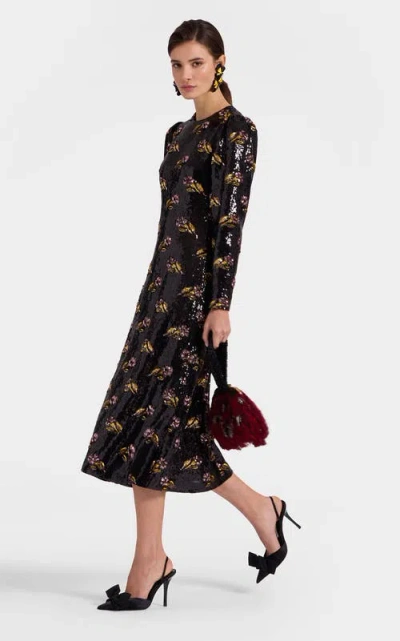 La Doublej Clingy Swing Embroidered In Black