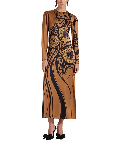 La Doublej Clingy Swing In Big Blooms Placee Brown In Big Blooms Placée Brown