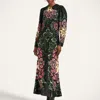 La Doublej Sequin-embroidery Floral-pattern Maxi Dress In Multi