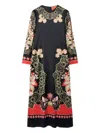 La Doublej Clingy Swing Placed Long-sleeve Maxi Dress In Black