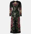 La Doublej Sequin-embroidery Floral-pattern Maxi Dress In Black