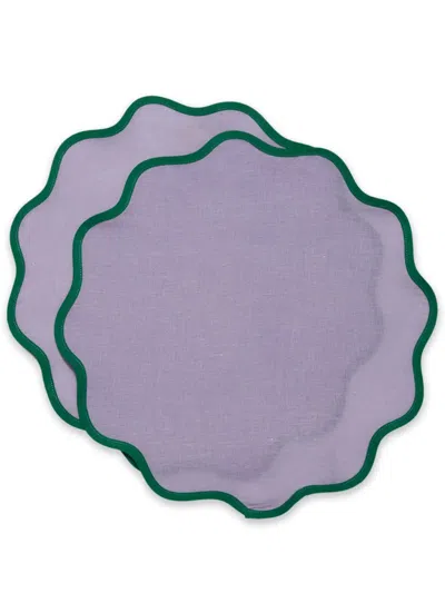 La Doublej Cloud Linen Placemats (set Of 2) In Purple