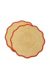 La Doublej Straw Cloud Placemats Set Of 2 In Neutrals