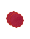 La Doublej Cloud Placemat Set Of 2 In Rainbow Raspberry