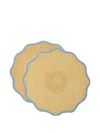 La Doublej Straw Cloud Placemats Set Of 2 In Neutrals