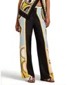 La Doublej Club Printed Silk Twill Wide-leg Pants In Black