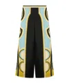 La Doublej Club Printed Silk Twill Wide-leg Pants In Black