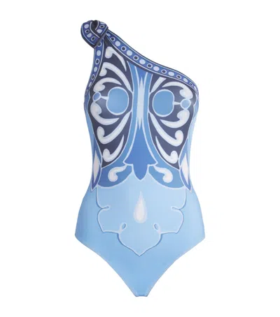 La Doublej Cocoon Placée Goddess Swimsuit In Blue