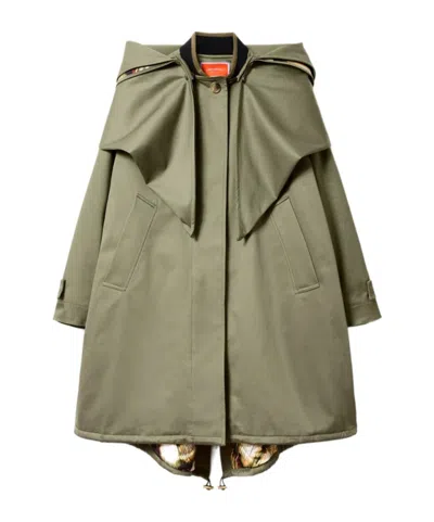 La Doublej Collar-detail Coat In Green