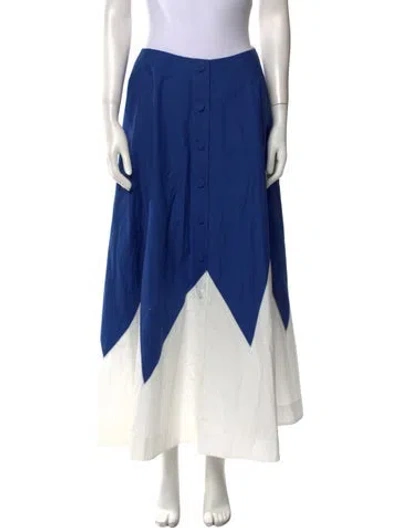 Pre-owned La Doublej Colorblock Pattern Midi Length Skirt In Blue