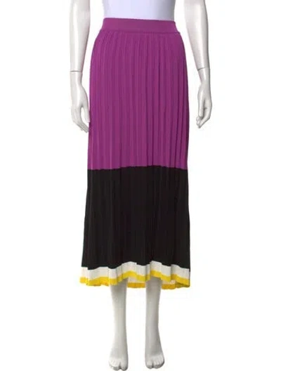 Pre-owned La Doublej Colorblock Pattern Midi Length Skirt In Purple