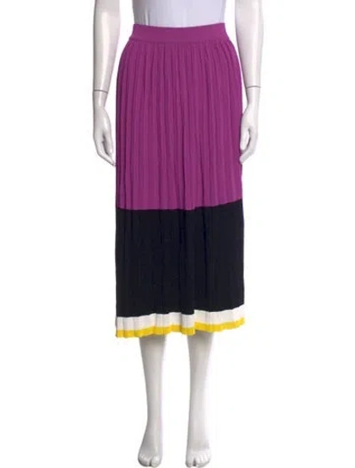 Pre-owned La Doublej Colorblock Pattern Midi Length Skirt In Purple