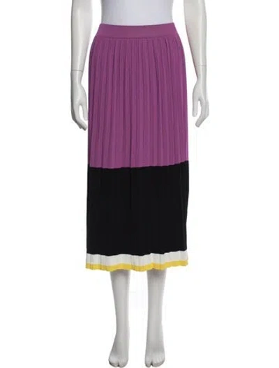 Pre-owned La Doublej Colorblock Pattern Midi Length Skirt In Purple