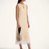 La Doublej Column Dress In Iris Yellow