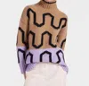 La Doublej Comber Print Turtleneck In Camel In Brown