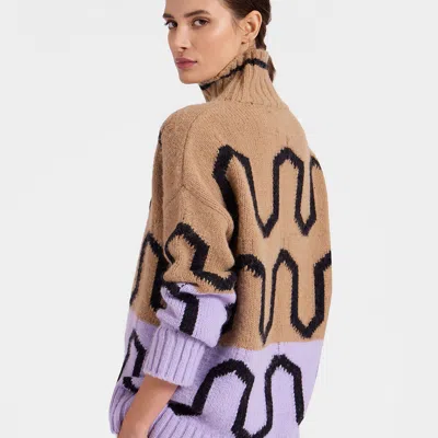 La Doublej Comber Turtleneck In Camel & Lilac