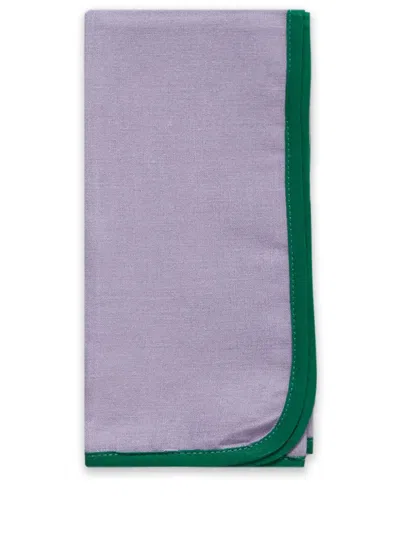 La Doublej Contrast-trim Linen Napkins (set Of 2) In Purple