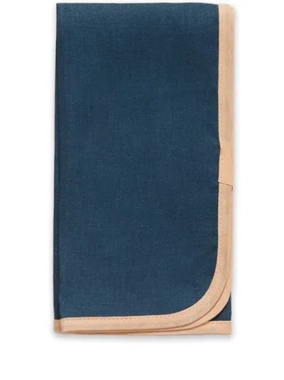La Doublej Contrast-trim Linen Napkins (set Of Two) In Blue