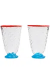 La Doublej Contrast-trim Quilted Glass (set Of Two) In Neutrals