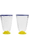 La Doublej Contrast-trim Quilted Glass (set Of Two) In Neutrals